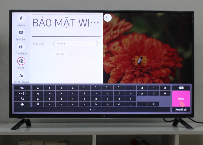 Nhập password wifi trên tivi