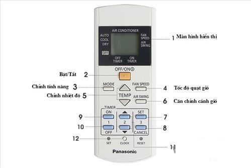 điều khiển điều hòa panasonic