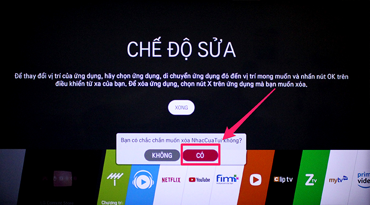 Hướng dẫn xóa ứng dụng trên Smart tivi LG 2018