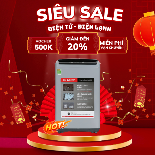 Máy giặt Sharp ES-Y75HV-S 7.5 Kg