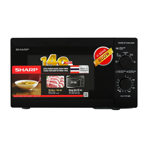 Lò vi sóng Sharp R-211TV-BK 21 lít 800W