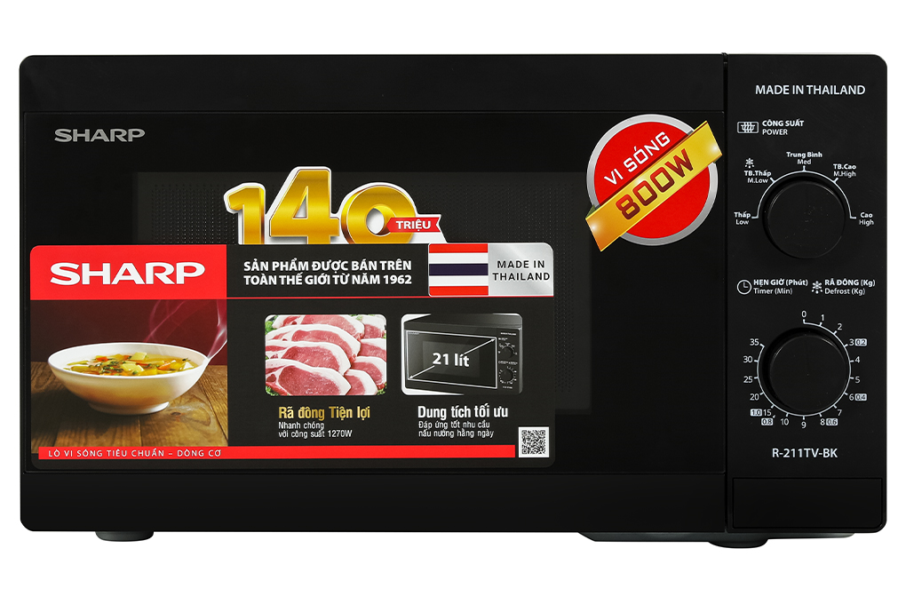 Lò vi sóng Sharp R-211TV-BK 21 lít 800W