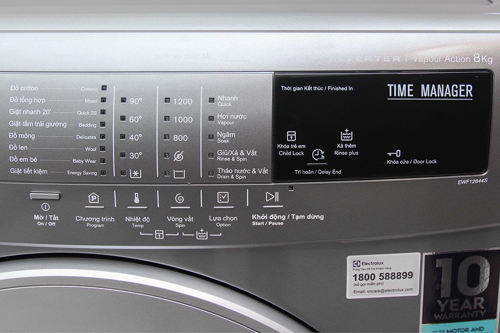 Máy giặt Electrolux 8 kg EWF12844S Lồng Ngang